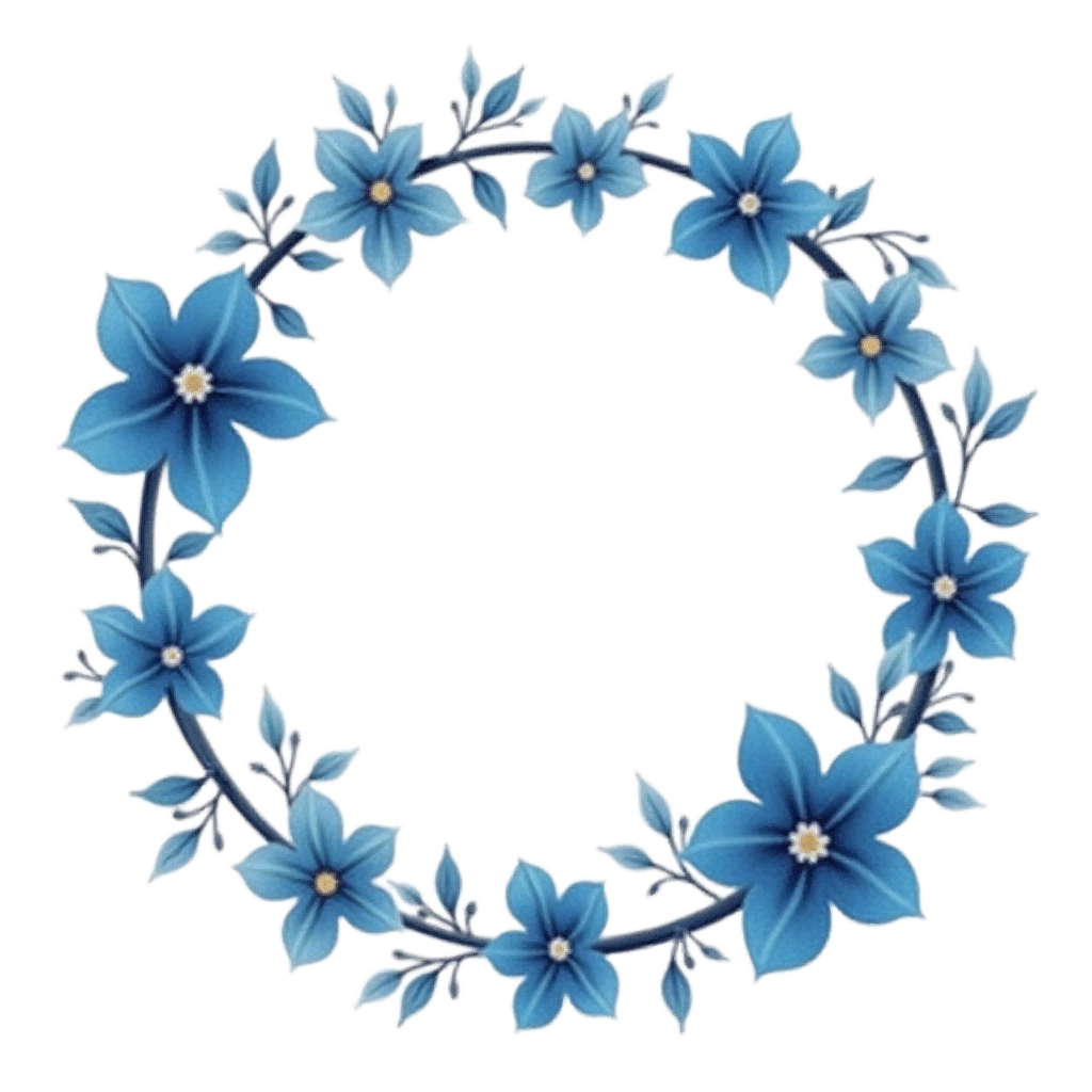 Blue Floral Wreath